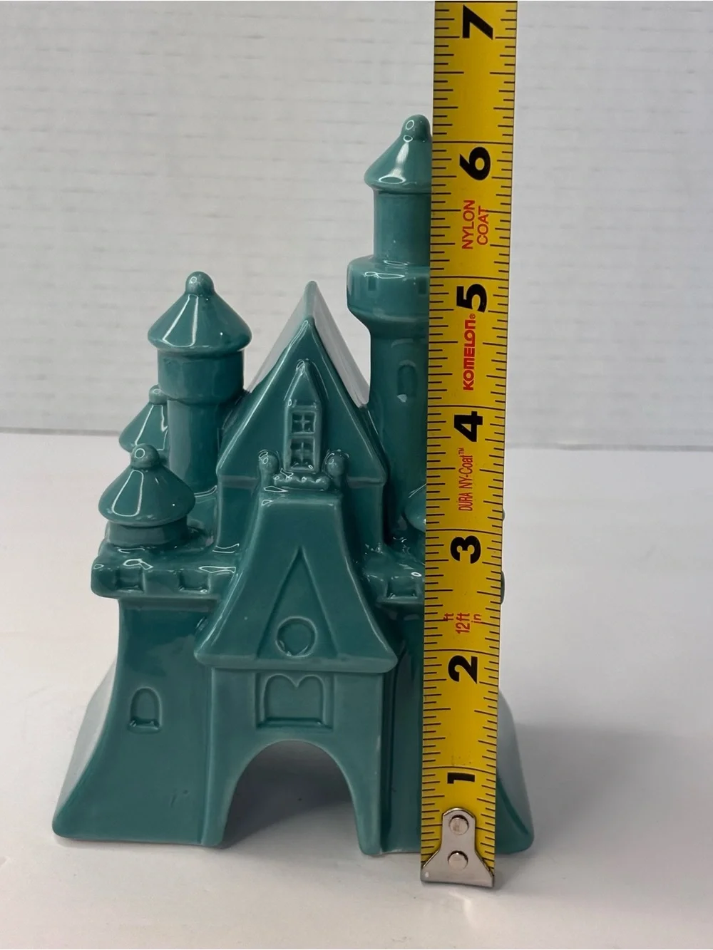 Disney Parks Fantasyland Castle Teal Blue Ceramic Figure Cake Topper Decoration